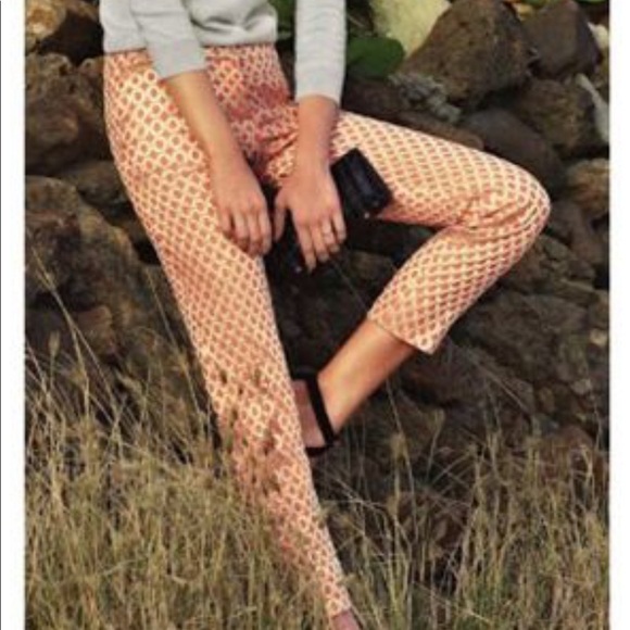 J CREW GILDED DOT CORAL GOLD PANTS - Picture 4 of 7